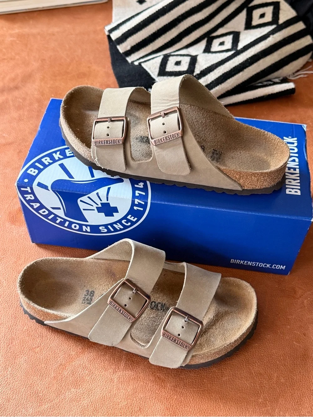 Birkenstock Arizona Sandals in Taupe Suede
